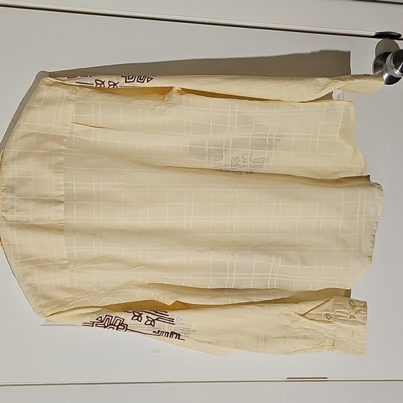 THE HAVANERA CO. Men's Cream Shirt with Patterned Accents. Henleystyle, small - Picture 6 of 7